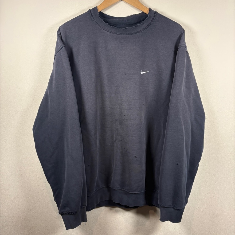 Beautifully Faded Distressed VTG 90s Nike Baggy Embroidered Swoosh Crewneck